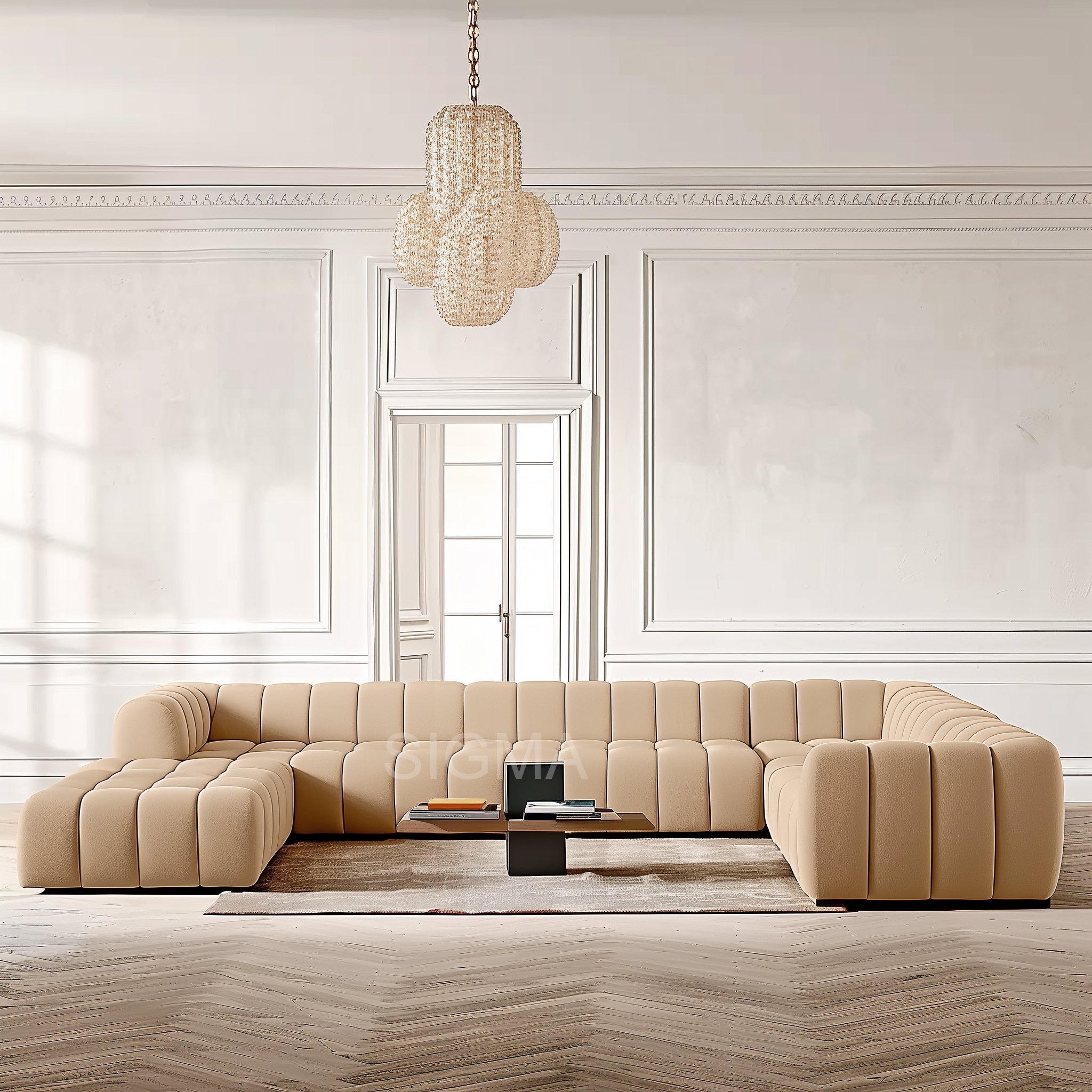 Modern fabric covered corner sofa 3-seat living room sofa backrest L-shaped living room sofas