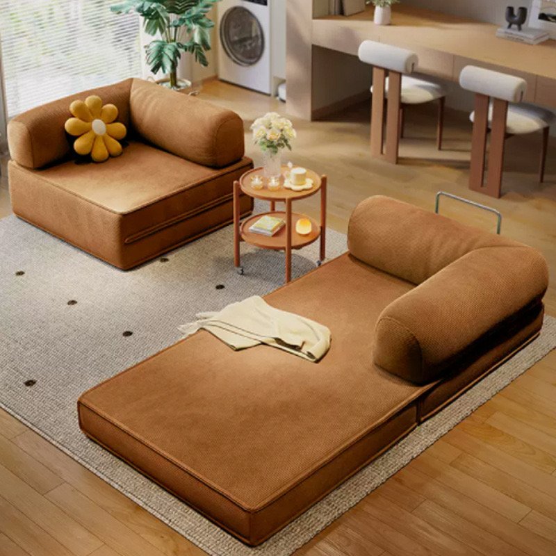 Nordic luxury full sponge sofa living room tofu block vacuum compression folding skin-friendly sofa bed combination wholesale