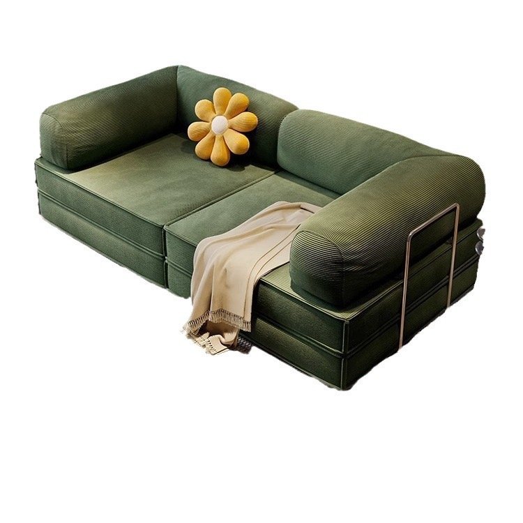 Nordic luxury full sponge sofa living room tofu block vacuum compression folding skin-friendly sofa bed combination wholesale