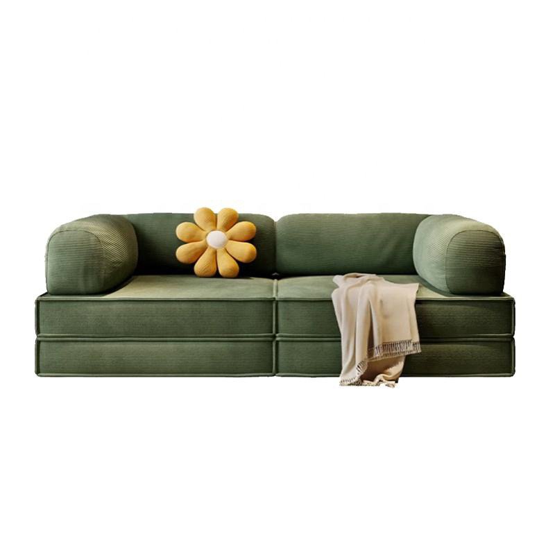 Nordic luxury full sponge sofa living room tofu block vacuum compression folding skin-friendly sofa bed combination wholesale