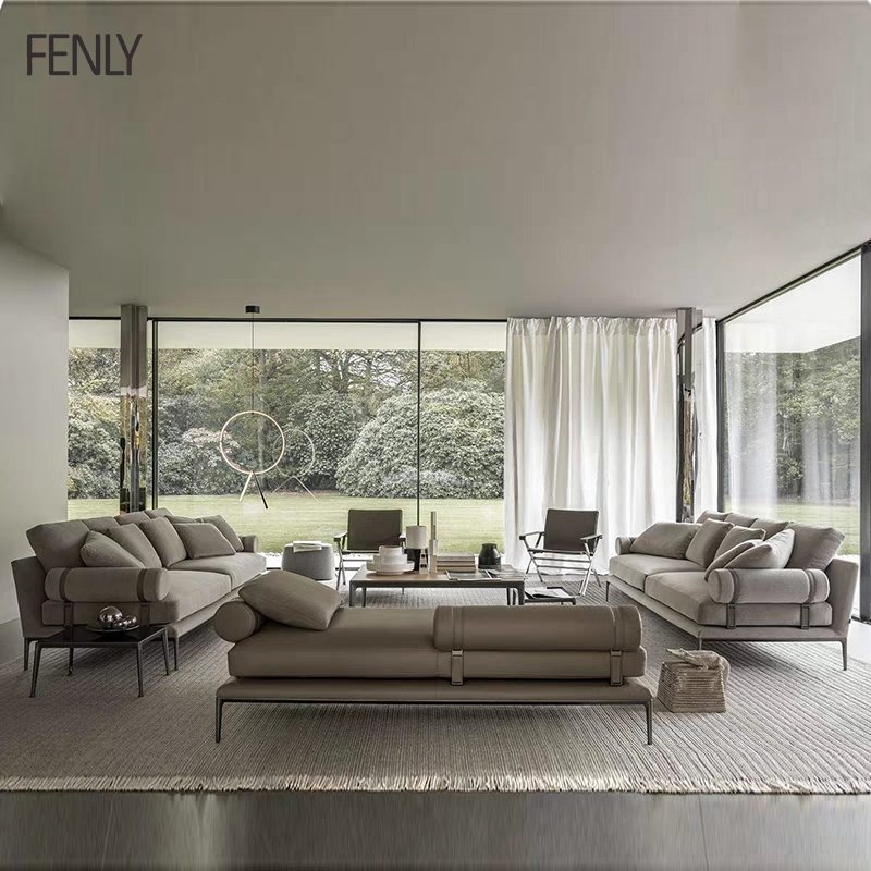 Modern Luxury L-Shape Leather Sofa Set Comfortable Sectional Sofa Bed with Elegant Design for Living Room or Home Furniture