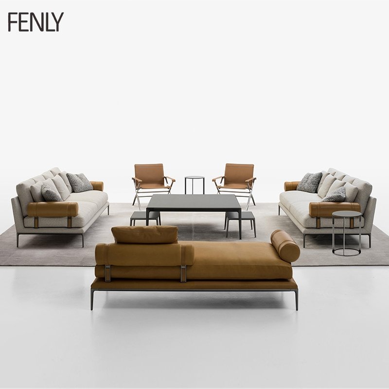 Modern Luxury L-Shape Leather Sofa Set Comfortable Sectional Sofa Bed with Elegant Design for Living Room or Home Furniture