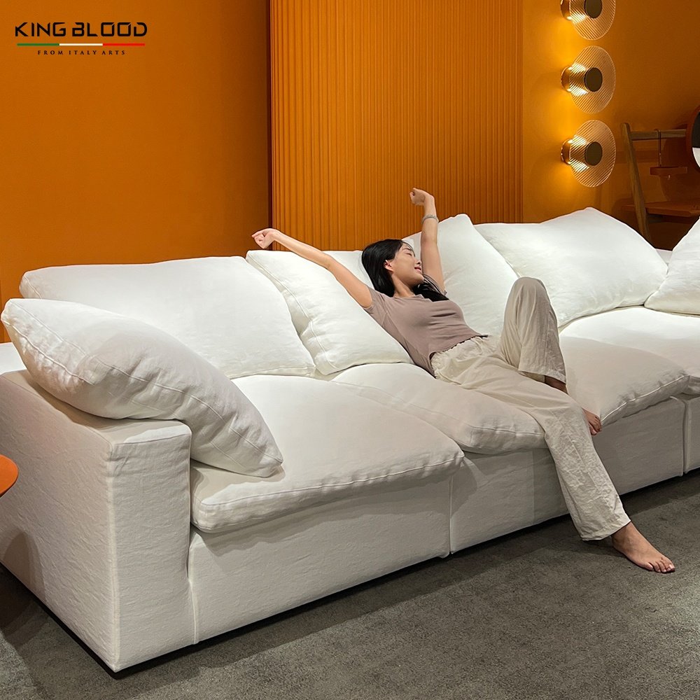 HOT SALE 2/3/4 seat cloud couch Sectional Modular cloud Italian style down Sofa couch living room sofa
