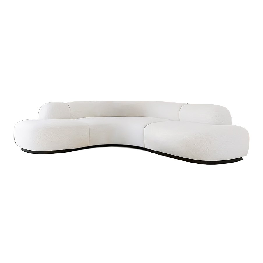 New Geometry Design Nordic Tufted Fabric Curved Sofa Living Room White Sofa Large Round Couch Lounge Circular Corner Sofa