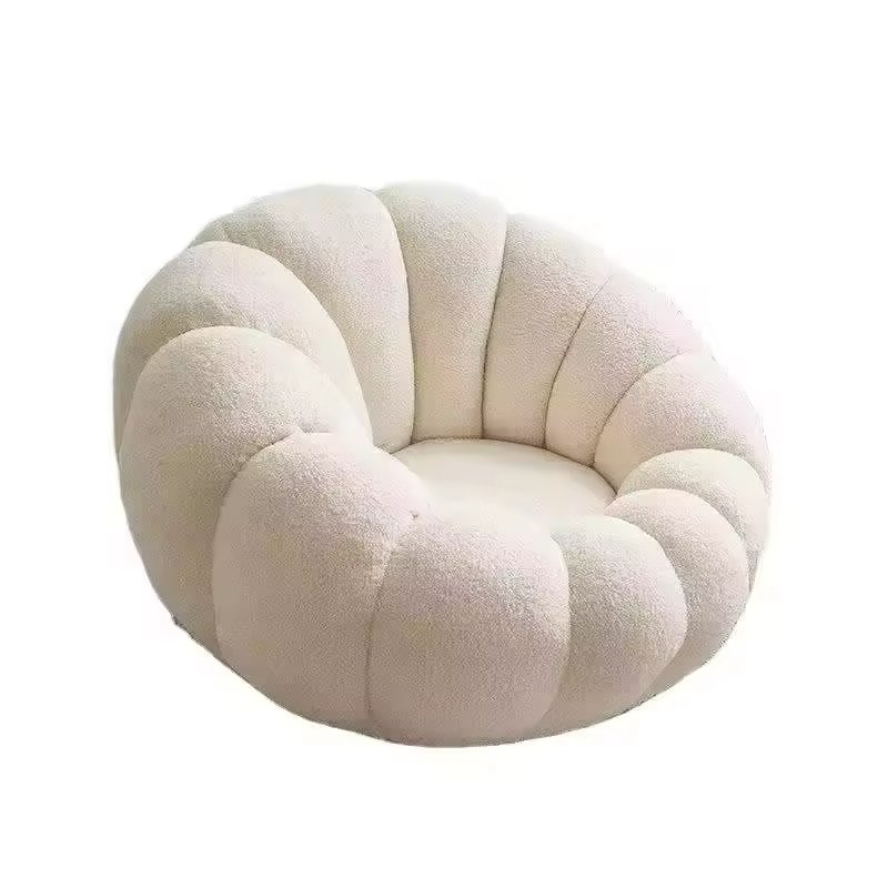 Factory Customized White Fabric Accent Chair Pumpkin Shaped Funiture Living Room Sofa