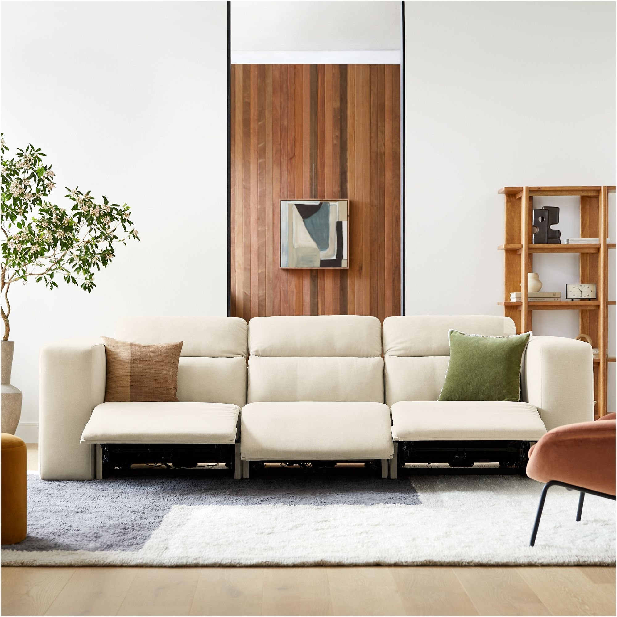 Nordic Style Sofa Living Room Furniture Comfortable Upholstered Recliner Sectional Sofas