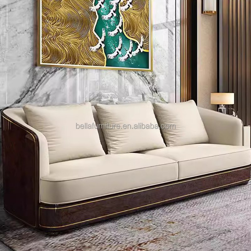 Modern minimalist light luxury style designer furniture luxury fashion selling set leather sofa living room sofa