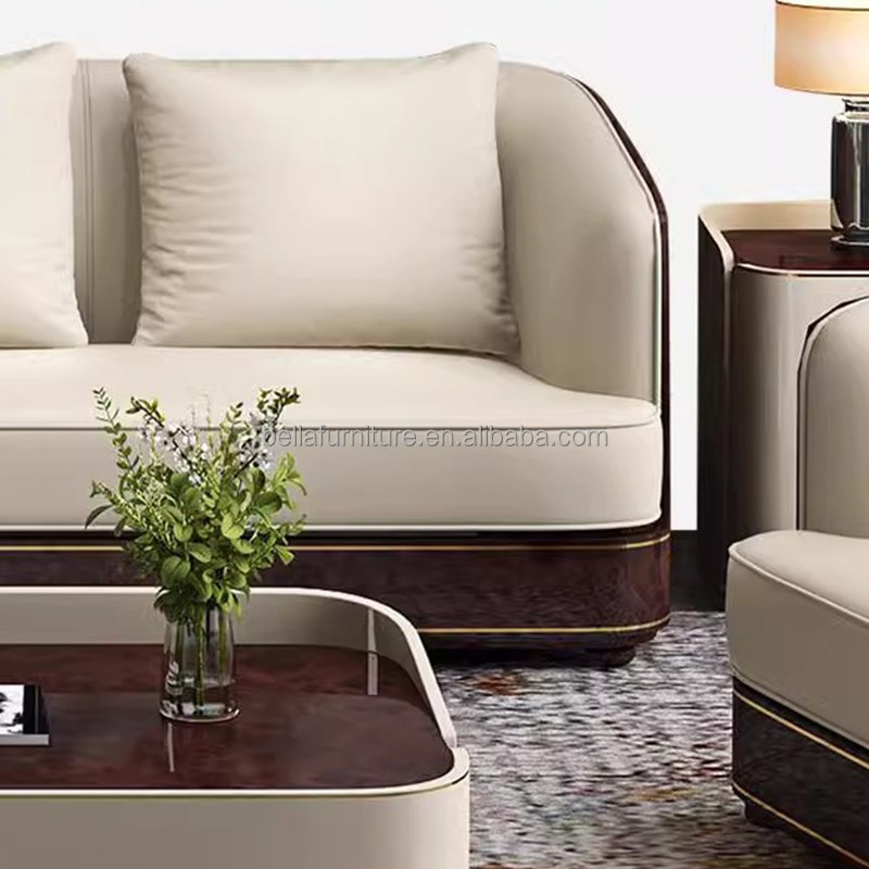 Modern minimalist light luxury style designer furniture luxury fashion selling set leather sofa living room sofa