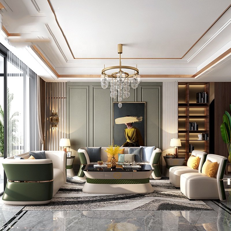 Elegant Shape luxury living room modern sofa high back sofa sets living room furniture soft couch living room sofas