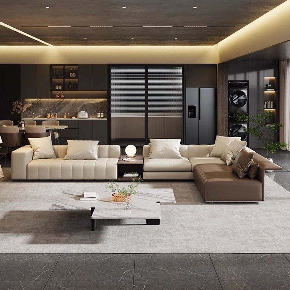 Luxury Trendy Sofa High Quality Modern Comfortable Corner Design for Home Fabric Bedroom Furniture Fiber Bag Living Room Sofa