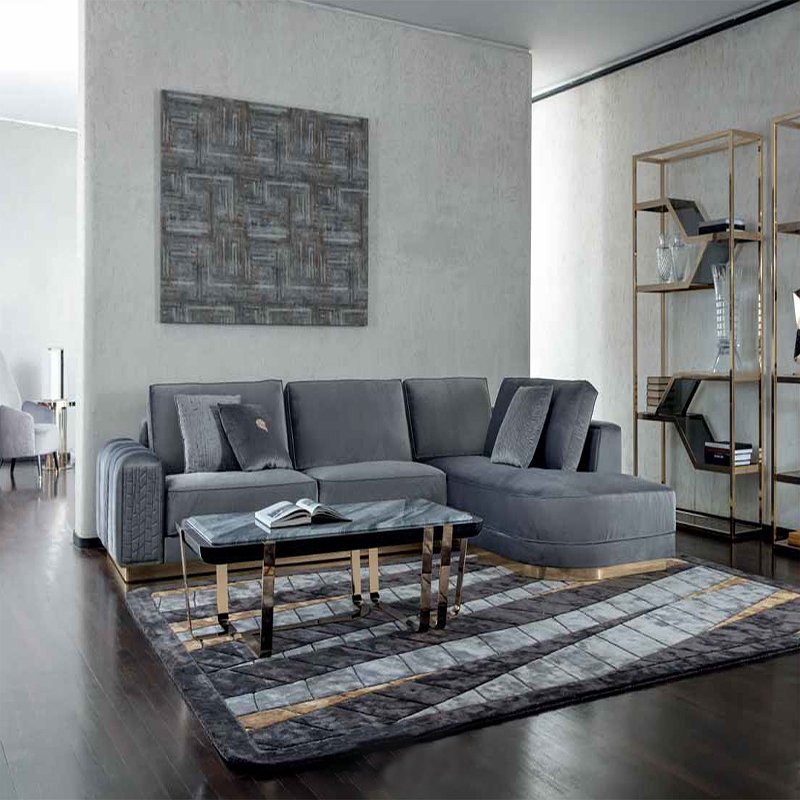high quality gray home luxury furniture couch three sofa luxury sofa set furniture leather Italian modern living room sofas