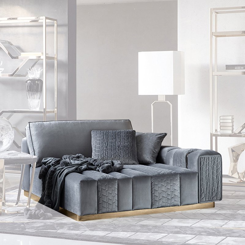 high quality gray home luxury furniture couch three sofa luxury sofa set furniture leather Italian modern living room sofas