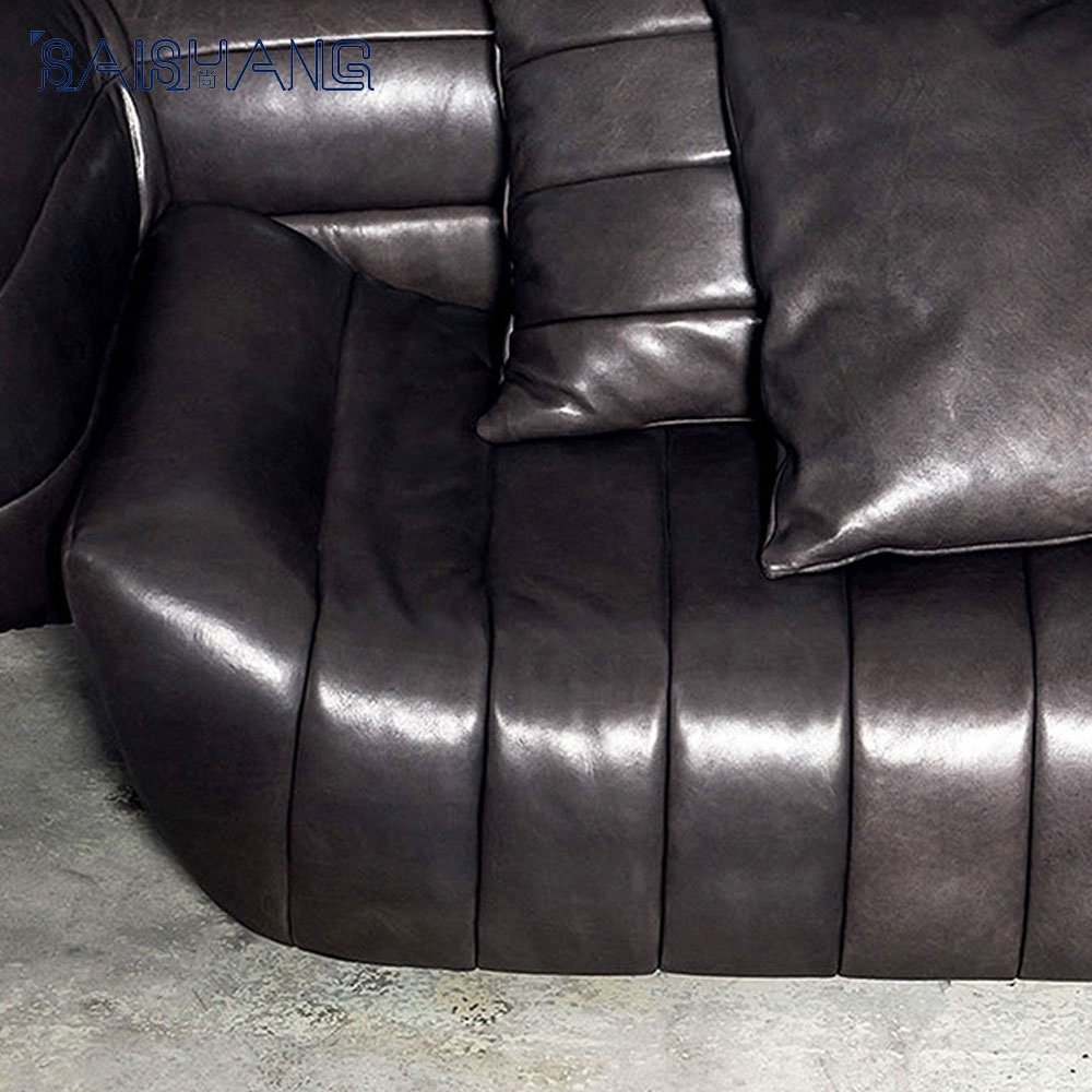 Fashion NEW Italian Leather soft sponge Sofas Living Room Furniture Lounge Suite Genuine Leather Sofa Set