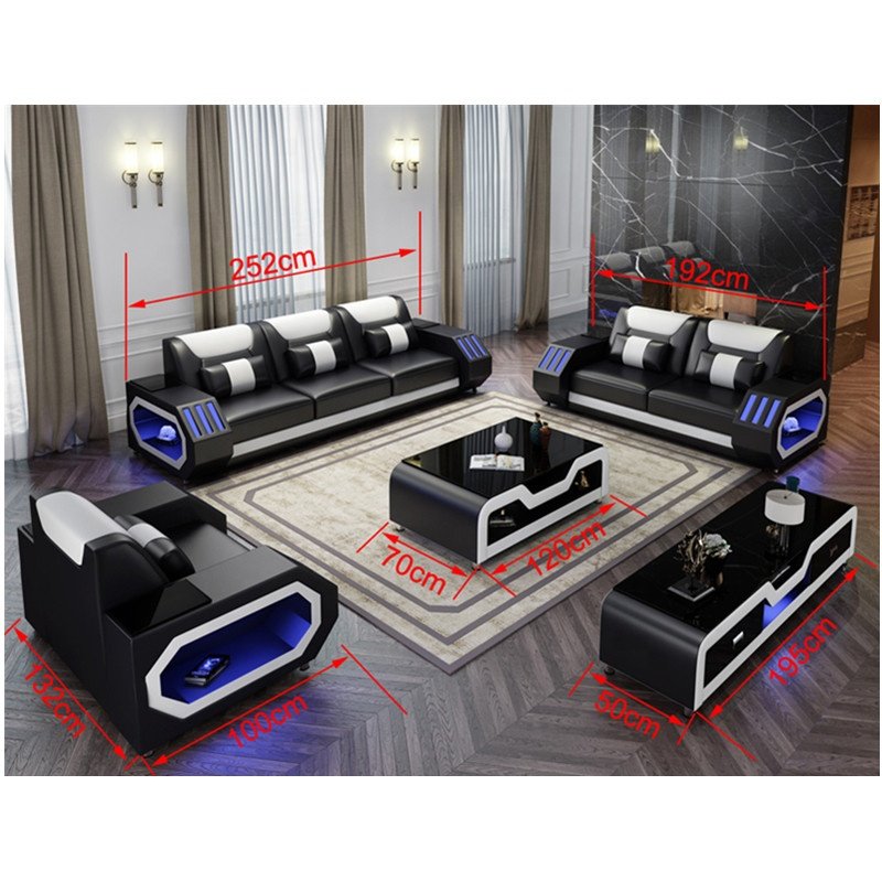 CBMmart Modern Leather Luxury Sofa Set Funiture living room sofa