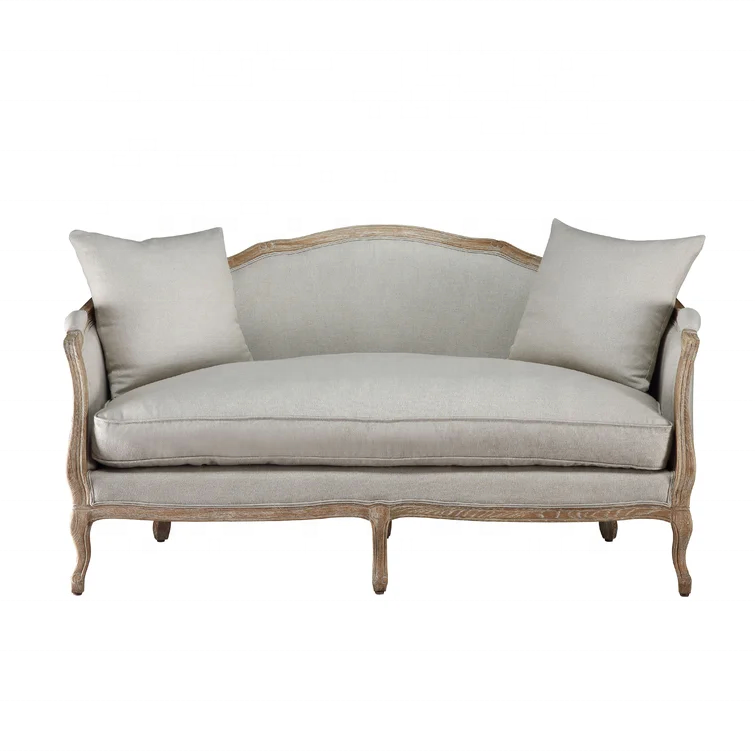 Wooden French Provincial Antique Sofa Couch Louis Linen Wedding Sofa Living Room Sofa
