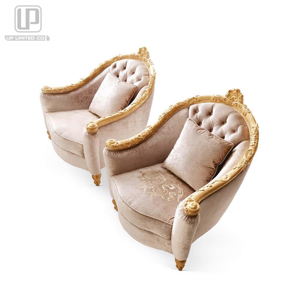 Classic style furniture golden dubai 100% hand craving sofa design royal living room sofa