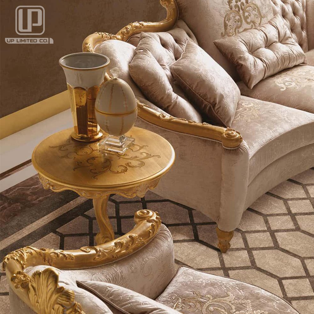 Classic style furniture golden dubai 100% hand craving sofa design royal living room sofa