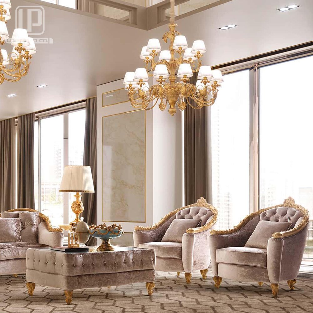 Classic style furniture golden dubai 100% hand craving sofa design royal living room sofa