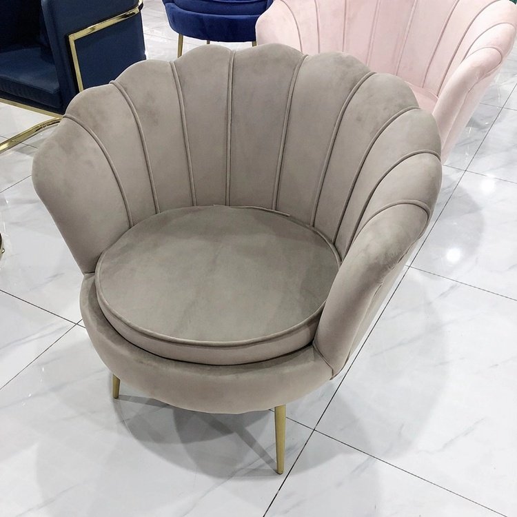2022 European Hotel Velvet Upholstered Small Flower Accent Chair Living Room Sofas