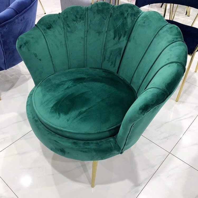 2022 European Hotel Velvet Upholstered Small Flower Accent Chair Living Room Sofas