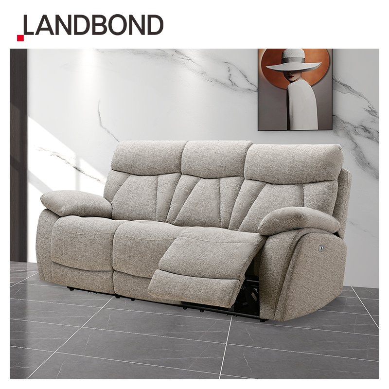 LANDBOND Modern Home 3 Seater Electric Recliner Living Room Sofa Luxury Couches Reclining Sofa Set Furniture