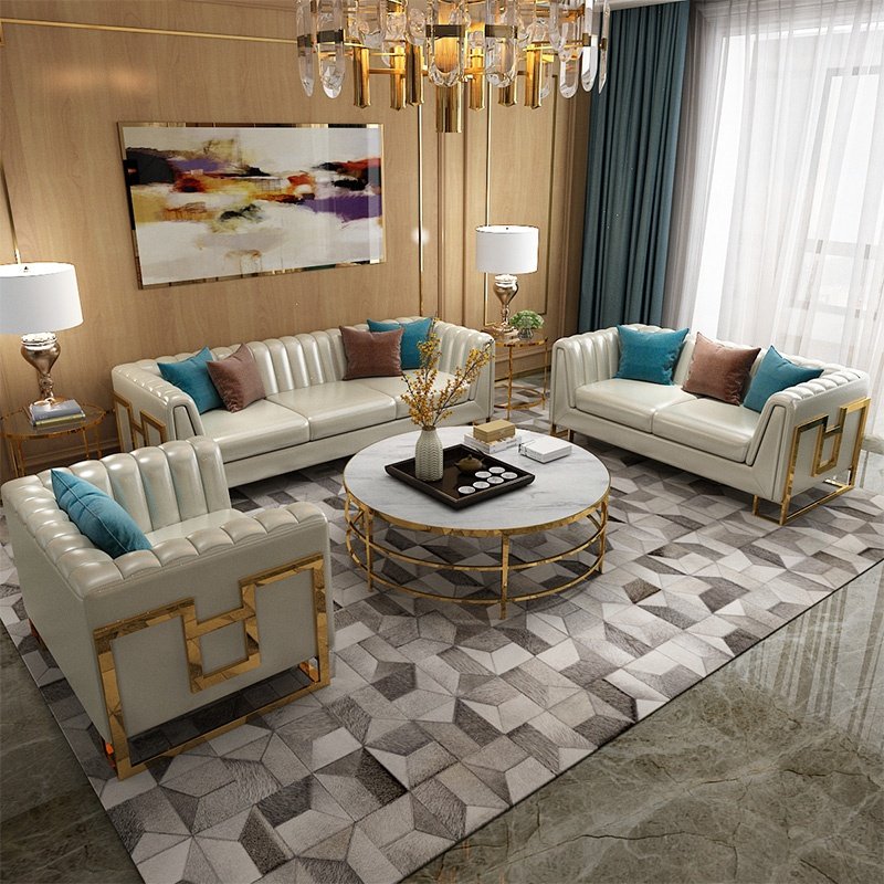 Modern Home Furniture American Style leather 2 Seat Sectional Living Room Sofa Set