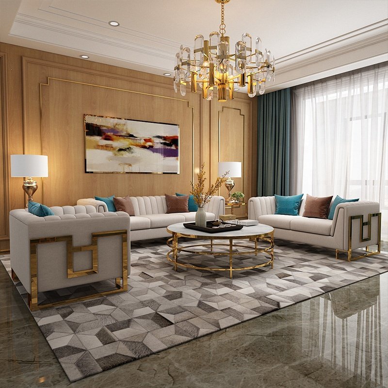 Modern Home Furniture American Style leather 2 Seat Sectional Living Room Sofa Set