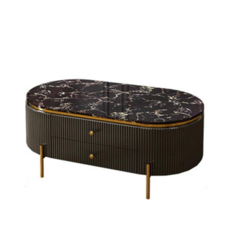 American Modern Living Room Furniture Sofa and Tea Table Suit Black Leather Living Room Sofa Sets