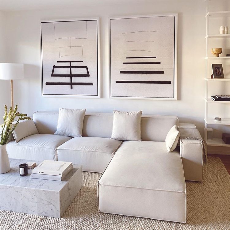 Solid Wood Modular Fabric Sofa Sectional Corner Sofa Set for Living Room Home Furniture with Hotel Application