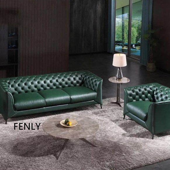 Baxter American Zipper Sofa Italian Green Genuine Leather Modern Minimalist Design for Living Living Room Luxury Set by Baxter