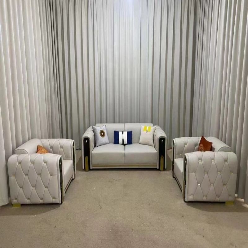 Good Quality Velvet Fabric Sofa Set Modern Design Stainless Steel Sofa Set Home Office Furniture