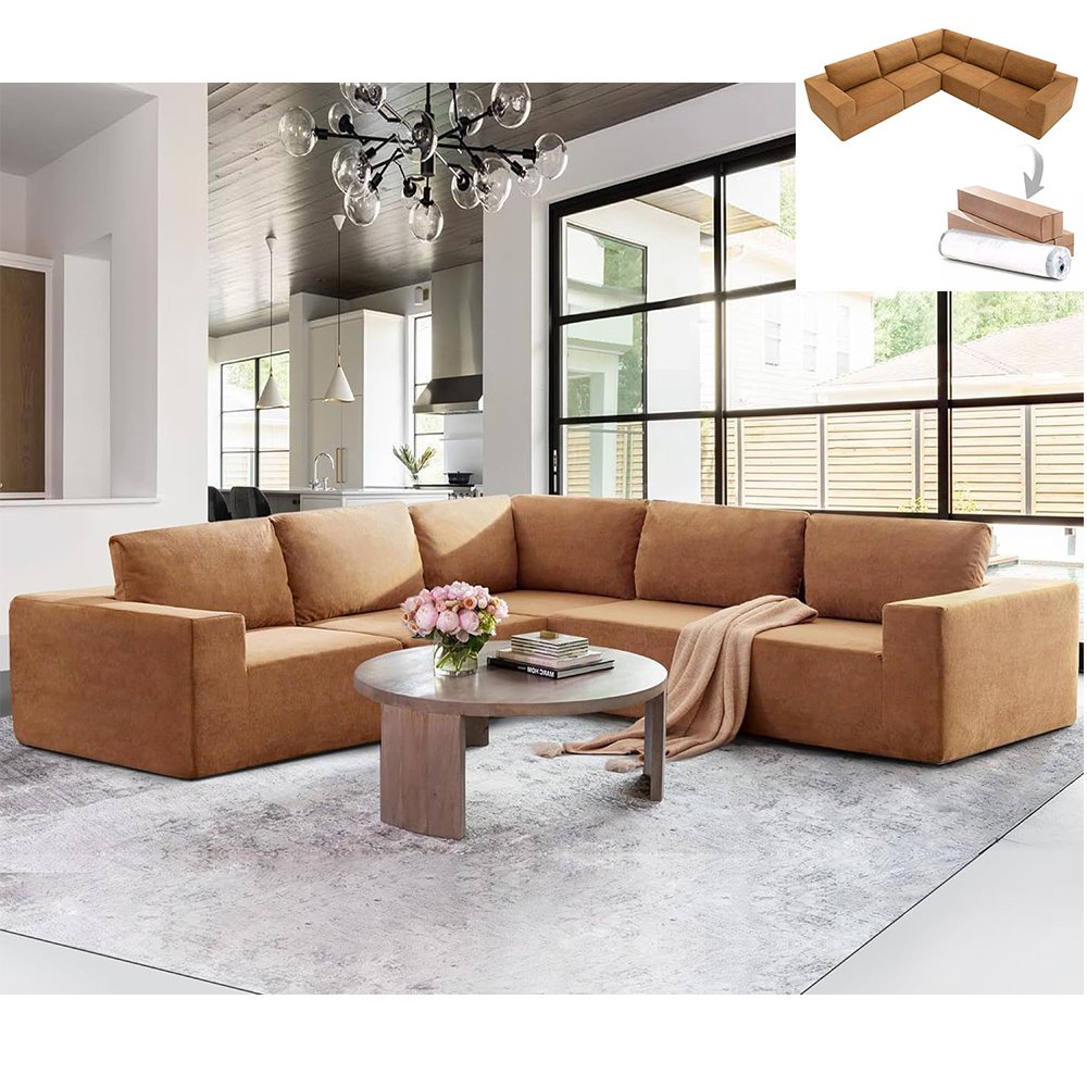 Hot sale compressed sofa Arbitrary combination modularity sofa for modern living room 2 sets black custom compressed furniture