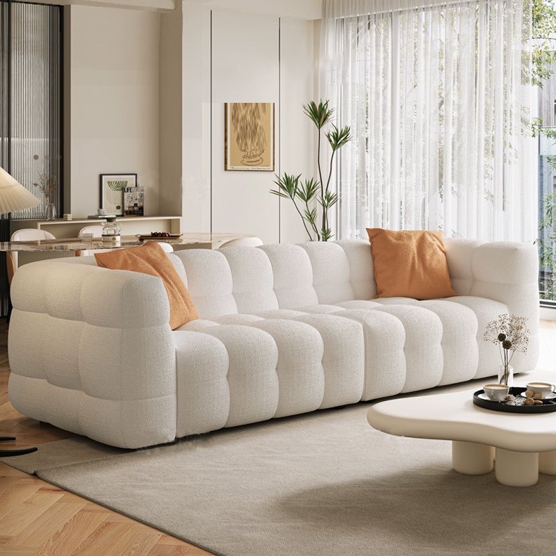 Modern style living room sofa soft curved teddy velvet candy sofa comfortable living room sofa