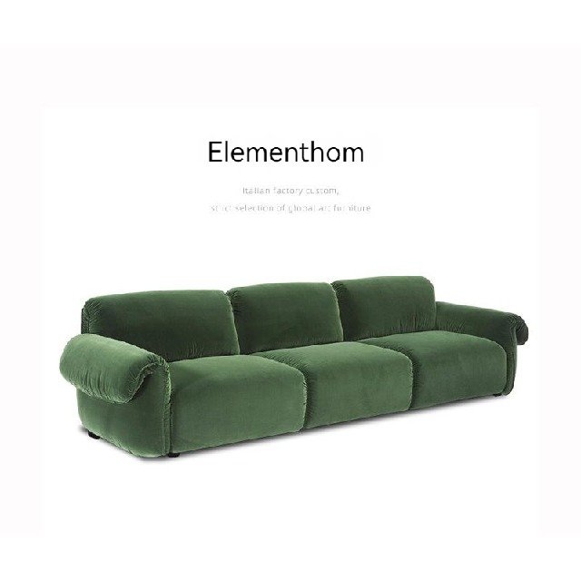 Italian style Nordic simple living room light luxury net red velvet three-seater fabric sofa combination furniture