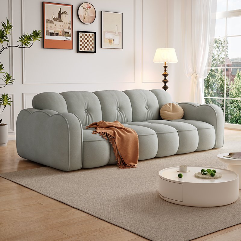 Latest modern design sofa High quality soft Velvet sofa Living room furniture couch Cream style sofa set