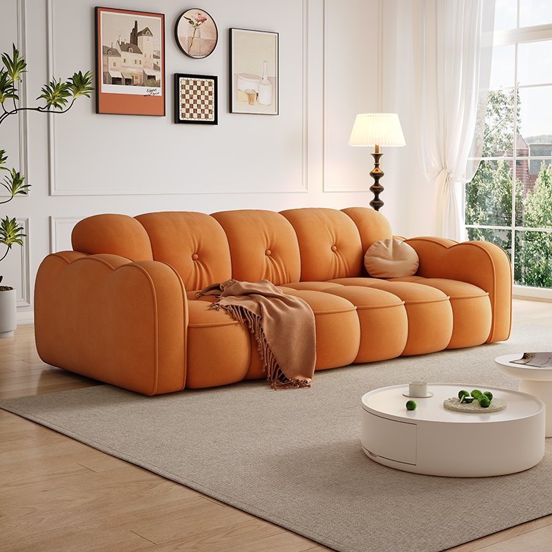 Latest modern design sofa High quality soft Velvet sofa Living room furniture couch Cream style sofa set