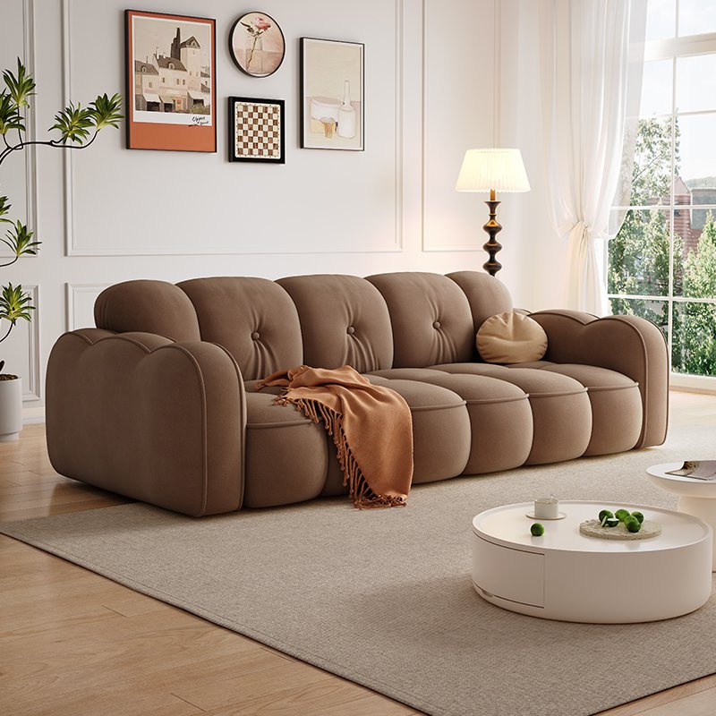 Latest modern design sofa High quality soft Velvet sofa Living room furniture couch Cream style sofa set
