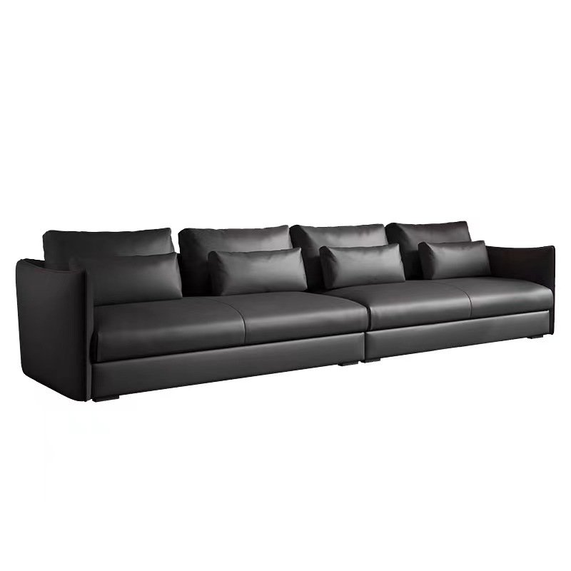 Kabasa Customized genuine leather 4 seat sofa feather filling sectional couch living room sofas