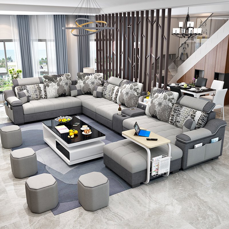 Home Furniture Corner couch Living Room Sofas/Modern Fabric Sofa Bed Royal Sofa 7 seater