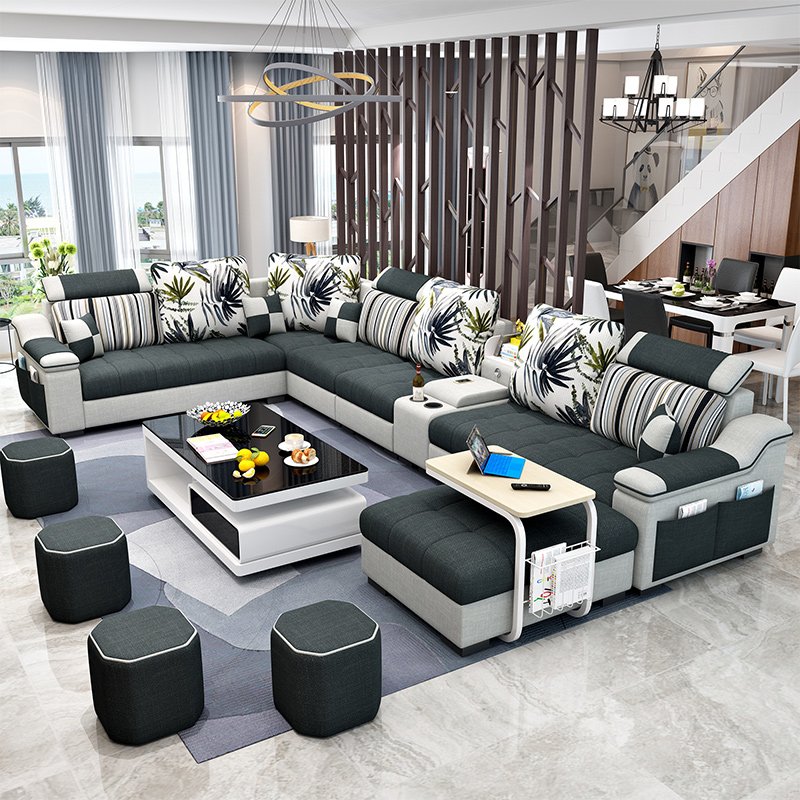 Home Furniture Corner couch Living Room Sofas/Modern Fabric Sofa Bed Royal Sofa 7 seater