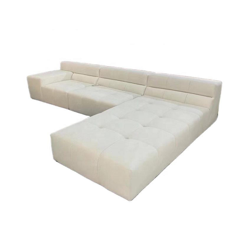 Luxury Velvet Seats Tufted Corner Modular Sofa Couch Nordic Living Room Sofa with Chaise Fabric Modern U Shape Sofa Set