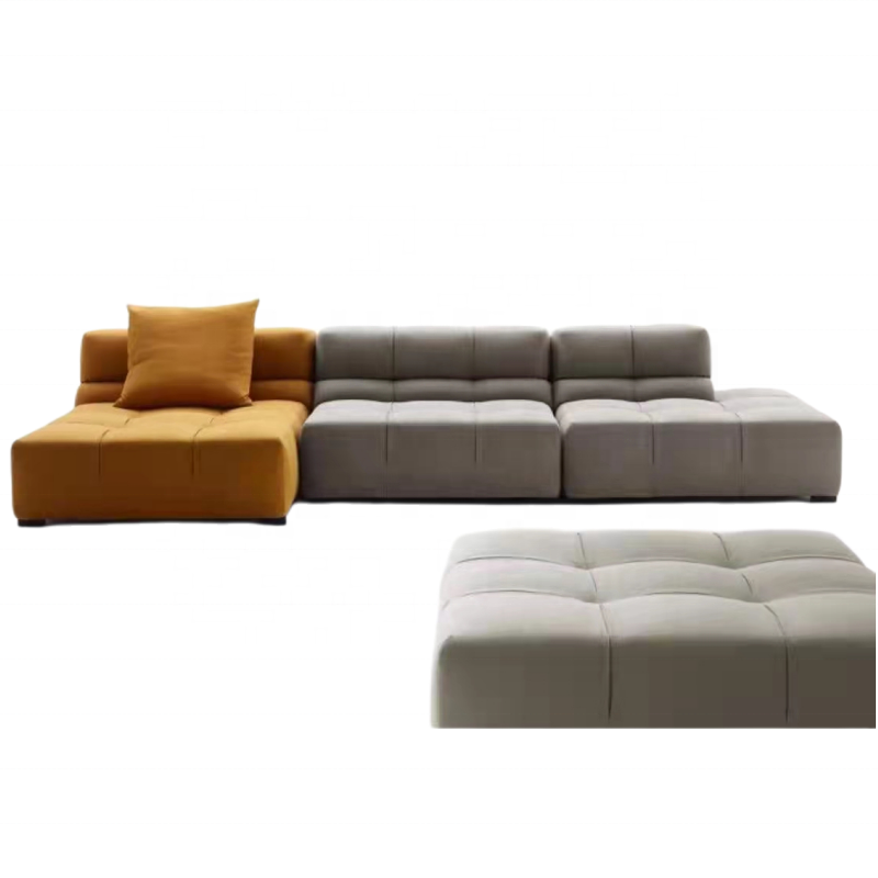 Luxury Velvet Seats Tufted Corner Modular Sofa Couch Nordic Living Room Sofa with Chaise Fabric Modern U Shape Sofa Set