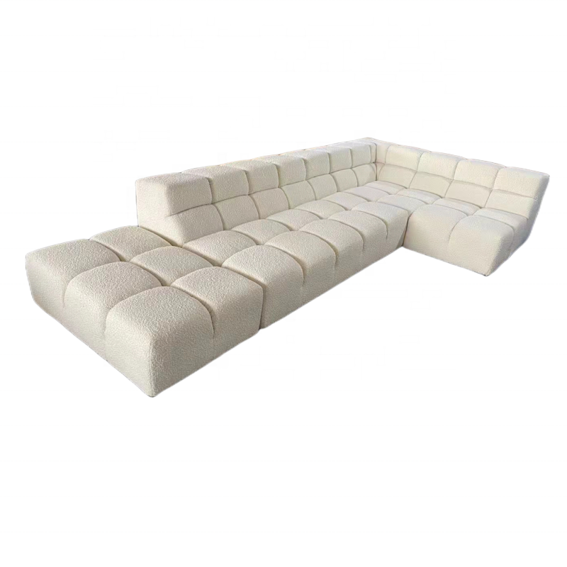 Luxury Velvet Seats Tufted Corner Modular Sofa Couch Nordic Living Room Sofa with Chaise Fabric Modern U Shape Sofa Set