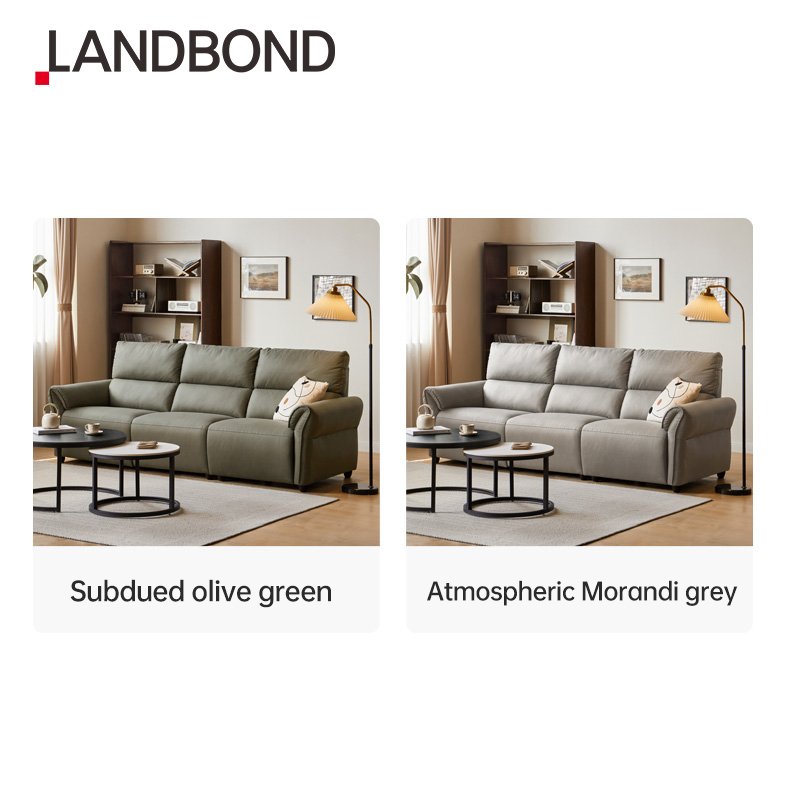 LANDBOND Modern Home Sofa Furniture 3 Seater Couch Recliner Electric Fabric Living Room Sofa Set with USB Charging