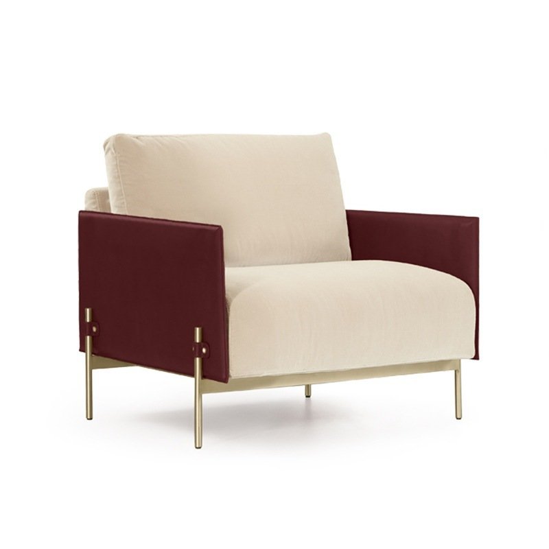 Custom wholesale Nordic leather sofa leisure chair villa living room modular fabric cushion sofa