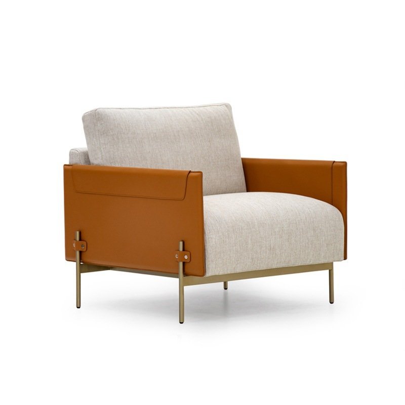 Custom wholesale Nordic leather sofa leisure chair villa living room modular fabric cushion sofa