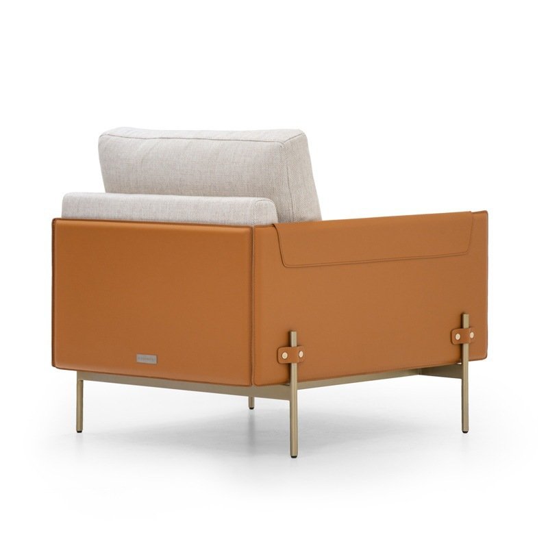 Custom wholesale Nordic leather sofa leisure chair villa living room modular fabric cushion sofa