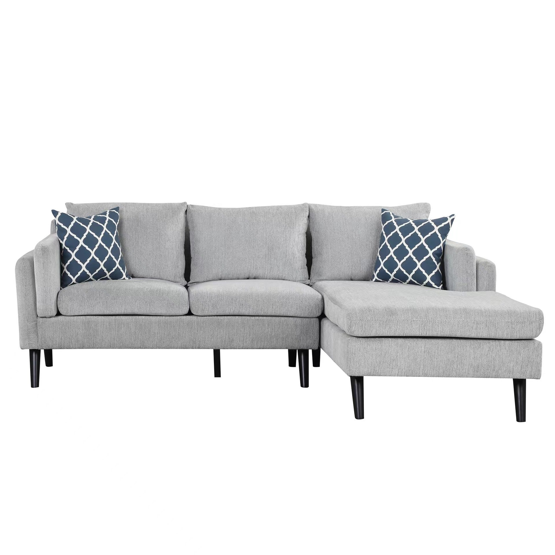 OEM/ODM Lazy Couch 7 Seater L Shape Sectional Living Room Sofa with Chaise Sofa Fabric Comfortable Metal Legs Luxury Corner Sofa