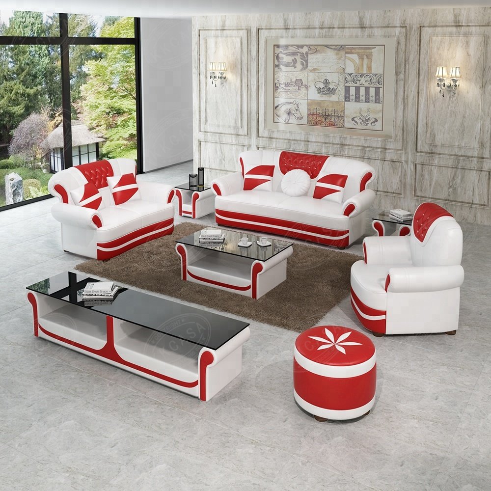 Living Room Sofa Specific Use beige and brown leather sofa set 1 2 3 sectional sofa sets