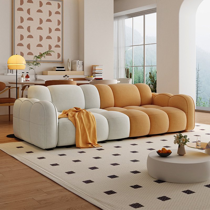 Nordic Couches Luxury Living Room Sofa Modern Living Room Furniture Velvet Sofa Design Soft Bubble Fabric Couch for Home
